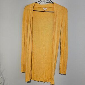 Women’s Yellow Open Front Cardigan, Medium